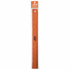 JAM Paper Stainless Steel Ruler with Non-Skid Backing - 12" - Orange - 12 Pack-Quantity: 12 Rulers per Pack