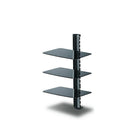 TygerClaw Triple Layer DVD Stand with Black Coloured Glass, (LCD8215BLK)-Wall mounting shelf for DVD players with three layers made of black coloured glass