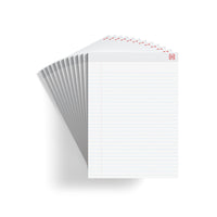 TRU RED Wide Ruled Notepad - 8.5" x 11.75" - White - 50 Sheets/Pad - 12 Pack-Standard perforated notepad for everyday writing