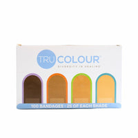 Tru-Colour 4-Skintone Fabric Adhesive Bandage - 1" x 3" - Sterile - 100 Pack-Choose among four skin colour adhesive strip bandages for the one that comes closest to matching your skin tone