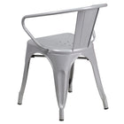 Flash Furniture Chaise pour intérieur / extérieur en métal argenté avec appuis-bras-Appuis-Bras intégrés
