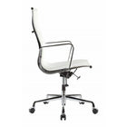 Nicer Furniture Modern High Back Mesh Chair - White-High back tall office executive chair with built-in lumbar support.