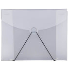 JAM Paper Plastic Portfolio with Hook Closure, Medium, 6.5 x 9.5, Clear, 4 Pack (2024 009g)-Clear frost