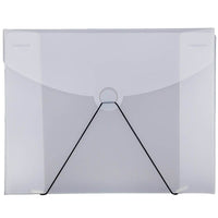 JAM Paper Plastic Portfolio with Hook Closure, Medium, 6.5 x 9.5, Clear, 4 Pack (2024 009g)-Clear frost