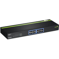 TRENDnet 16-Port Gigabit Greennet Switch-IPv6, 802.3ad, private and voice VLAN support