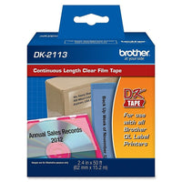 Brother Dk2113 2.4" Continuous Film Label Tape - 2.4" - Black On Clear-Each cartridge yields 50' of 2.4" wide labels for better use