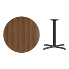 Flash Furniture 36" Round Walnut Laminate Table Top with 30" x 30" Table Height Base-Walnut Laminate Top