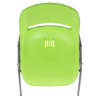 Flash Furniture HERCULES Series Green Ergonomic Shell Stack Chair with Grey Frame-Double Support Braces