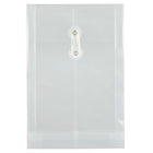 JAM Paper Plastic Envelopes with Button and String Tie Closure, Open End, 6.25 x 9.25, Clear Poly, 12 Pack (472B1CL)-Clear