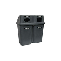 Techstar Plastics Bulls eye Recycling Container Double, 60 Gallons, Grey (565-GRANITE GREY)-Capacity - 60 US gal./2 x 114L