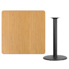 Flash Furniture – Table bistro carrée en stratifié fini naturel de 42 po avec base circulaire de 24 po (XUNT4242TR24B)-Table d'hospitalité à hauteur de bar