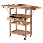 Winsome Barton Kitchen Cart with Built-In Wine Rack, Bamboo (80434)-Made from bamboo in a natural finish