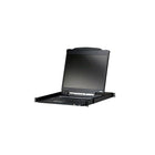 Aten 19" SGL Rail Lightweight LED Console-Interface/ports: KVM (SPHD-18) ,keyboard (PS/2) ,keyboard (USB,mouse (PS/2) ,mouse (USB,VGA ,USB network (RJ-45)