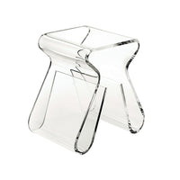 Umbra Magino Stool With Magazine Rack - Clear-Magino is an acrylic table that functions as a sturdy stool or clear side table with built-in magazine storage, but also works great as a side table