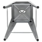 Flash Furniture 30" High Metal Indoor Bar Stool in Silver - Stackable Set of 4-Cross Brace with frame protective caps