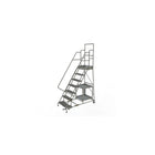 Tri-Arc Stock Picking Rolling Ladder, 24" x 70", 7 Step, Serrated (KDSP107242)-Frame Material: Steel