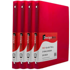 JAM Paper Plastic 3 Ring Binder, 0.75 inch, Red, 4 Pack (750T1reg)-Size: 0.75"