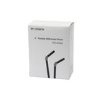 Eco-Packaging 8" Wrapped Flexible Straws - Clear - 12 Packs of 500-Straw Length: 8"