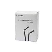 Eco-Packaging 8" Wrapped Flexible Straws - Clear - 12 Packs of 500-Straw Length: 8"