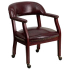 Flash Furniture – BZ100OXBLD Chaise de conférence en vinyle avec accoudoirs fixes, brun-Style traditionelle