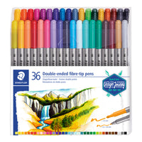 Staedtler Duo-Colour Fibre Tip Pen - 36 Pack-Medium and fine tip for colouring and sketching