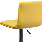 Flash Furniture Contemporary Vinyl Adjustable Height Barstool with Horizontal Stitch Back & Chrome Base - Yellow - 2 Pack-Height Adjustable Seat with Gas Lift