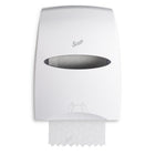 Scott Essential Manual Hard Roll Towel Dispenser - for Purple Core Scott Roll Towels - 12.63" x 16.13" x 10.2" - White-White