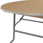 Flash Furniture 60" Round HEAVY DUTY Birchwood Folding Banquet Table with METAL Edges-Seats up to 8 Adults