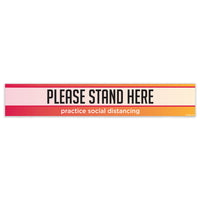 Eddie's "Please Stand Here" Rung Anti-Slip Floor Decal - Multicolour - 2" x 12"-Social Distancing / Covid-19 Decal
