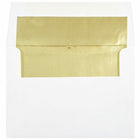 JAM Paper Enveloppes A7, blanches à revers doré, 250/paquet-Enveloppes en papier blanc à revers doré