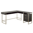 Sauder 60"W La Collection Walter Heights Bureau en L - Finition Blade Walnut-Surface de travail spacieuse pouvant accueillir plusieurs moniteurs, fichiers et plus encore