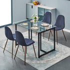 FurnitureR - Chaise de salle manger bleue, ensemble de 4, CHARLTON-Oui