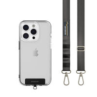 SwitchEasy MagEasy Strap Card with Detachable Neckstrap and Phone Lanyard - 20mm Strap - Concrete Grey-No need to compromise between form and function