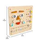 Flash Furniture Bright Beginnings Commercial Grade STEAM Wall Activity Board - Natural Finish and Multicolor Accents (MKME15273)-Installs Onto STEAM Wall Systems with No Tools Required