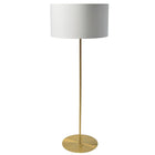 Dainolite 1LT Drum Floor Lamp With White Shade Aged Brass-Floor Lamp