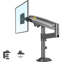 North Bayou H100 Single Monitor Full Motion Mount - 17"-30" - Black-Wider and longer arm fits most monitors from 17''-30'' in the market, with load capacity from 4.4~ 26.4 lbs (2-12KG), Designed for deep or Shallow Desktops, Provides the viewer with positioning his display for maximum ergonomic comfort to relieve eye, neck, and back strain in daily work