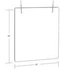 Azar Displays Acrylic Hanging Cashier Shield - 30"W x 40"H - Clear - 2 Pack-Hardware included