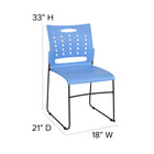 Flash Furniture HERCULES Series Sled Base Stack Chair with Air-Vent Back - Blue - 5 Pack-Limited Lifetime Warranty on Frame