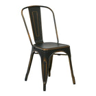 OSP Designs – Chaises pour salle à manger en métal avec dossier, cuivre antique-Siège et dossier en métal