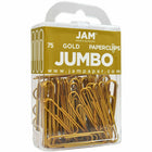 JAM Paper Colored Jumbo 2" Paper Clips - Gold - 2 Packs of 75-Quantity: 2/pack ( 75 per box )