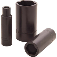 Gray Tools 7/8" X 1/2" Drive, 6 Point Deep Length, Black Impact Socket-Size: 7/8"