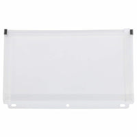 JAM Paper Plastic 3 Hole Punch Binder Envelopes with Zip - 6" x 9.5" - Clear - 108 Pack -Colour: Clear