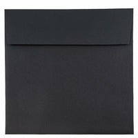 JAM Paper 9 x 9 Square Envelopes, Black Linen Recycled, 50 Pack (V01215I)-Black linen square envelope