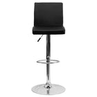 Flash Furniture Contemporary Black Vinyl Adjustable Height Barstool with Panel Back & Chrome Base-Contemporary Style Stool