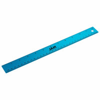 JAM Paper Stainless Steel Ruler with Non-Skid Backing - 12" - Blue - 12 Pack-Color: Blue Stainless Steel