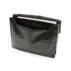 Ashlin Genuine Leather Underarm Briefcase Valise, Black-2 main sections