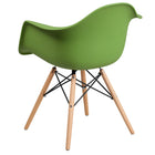 Flash Furniture Alonza Series Green Plastic Chair with Wooden Legs-Polypropylene Molded Structure