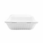 Globe Commercial Products 8" W x 8" D x 3" H Fibre Hinged Lid Bagasse Container - 3 Compartment - 200 Pack-200 Pack