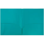 JAM Paper Chemises écologiques en plastique biodégradable avec deux pochettes, 9 1/2 x 11 1/2 po, bleu sarcelle, 12/paquet-Taille : 9 1/2 x 11 1/2 po