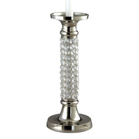 Elegance 13" Sparkle Pillar/Taper Column Candle Holder-This 13" Sparkle Pillar/Taper Column Candle Holder is crafted from crystals and mirror-finish metal.